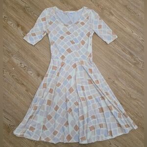 LuLaRoe Cream and Tan Dress